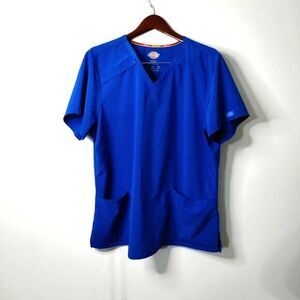 Dickies Signature Scrubs EDS Men 2XL/TG Scrub Top Caribbean Blue 4 Way Stretch
